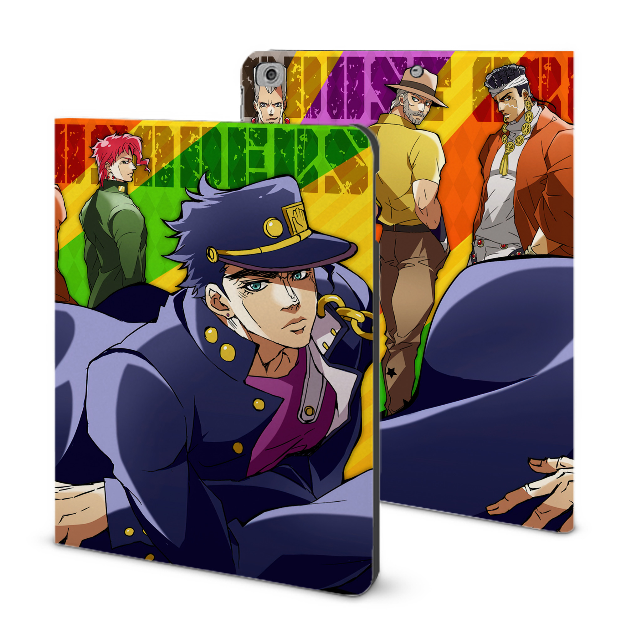 （画像用） ジョジョの奇妙な冒険 JoJo's Bizarre Adventure IPad ケース ブック型 PUレザー TPU 耐衝撃 軽量 薄型 ペン収納なし 全面保護 IPad 各モデル対応